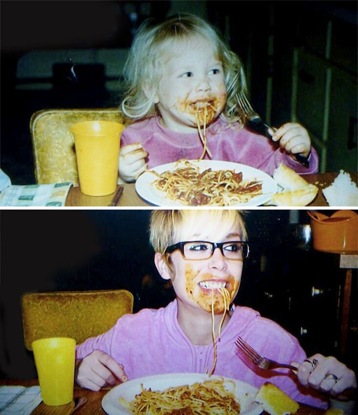 People Repeat Their Photos From The Past (19 pics)
