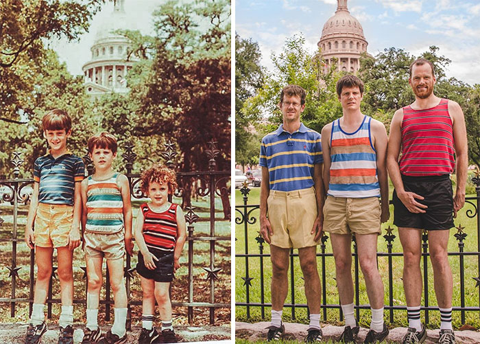People Repeat Their Photos From The Past (19 pics)