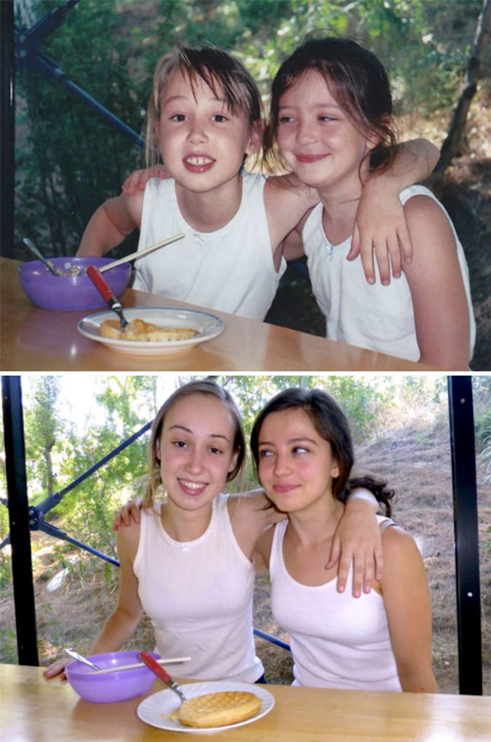 People Repeat Their Photos From The Past (19 pics)