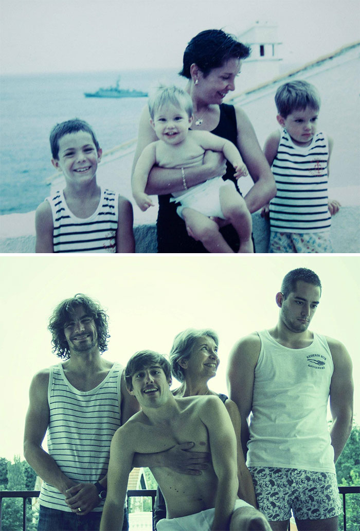 People Repeat Their Photos From The Past (19 pics)