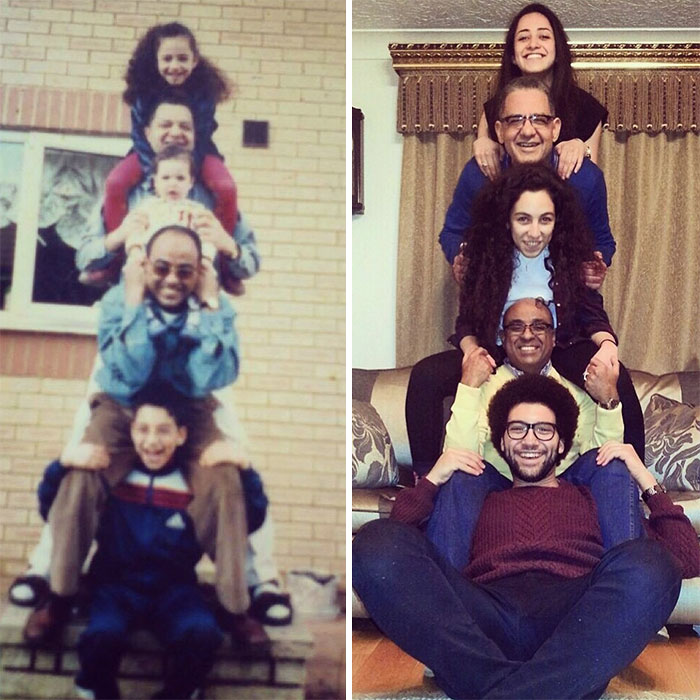 People Repeat Their Photos From The Past (19 pics)