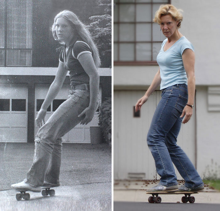 People Repeat Their Photos From The Past (19 pics)