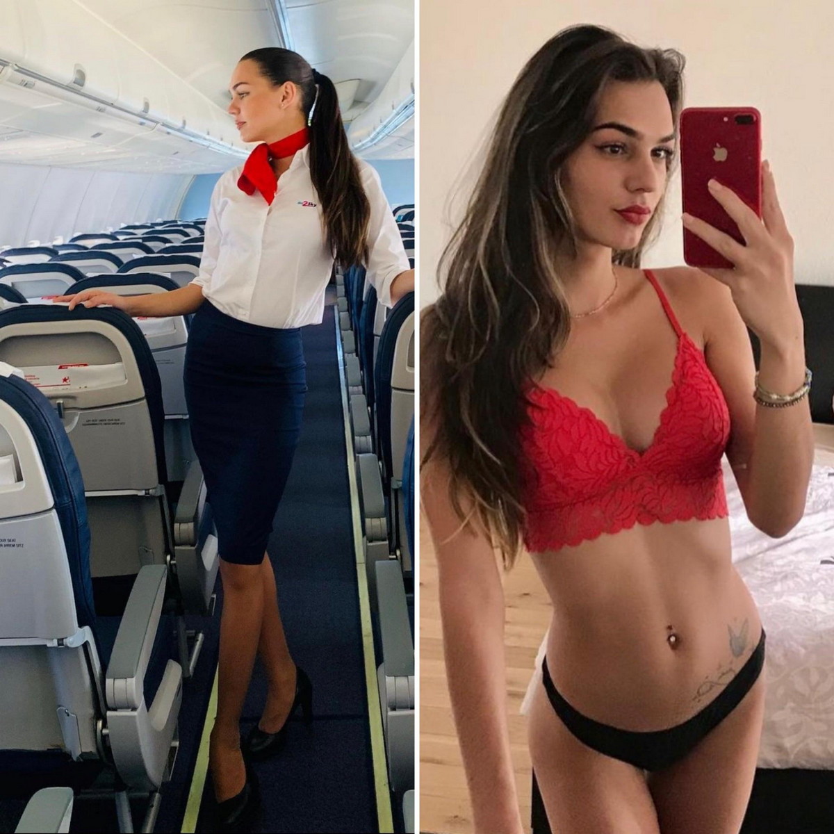 Flight Attendants With And Without Uniform (23 pics)