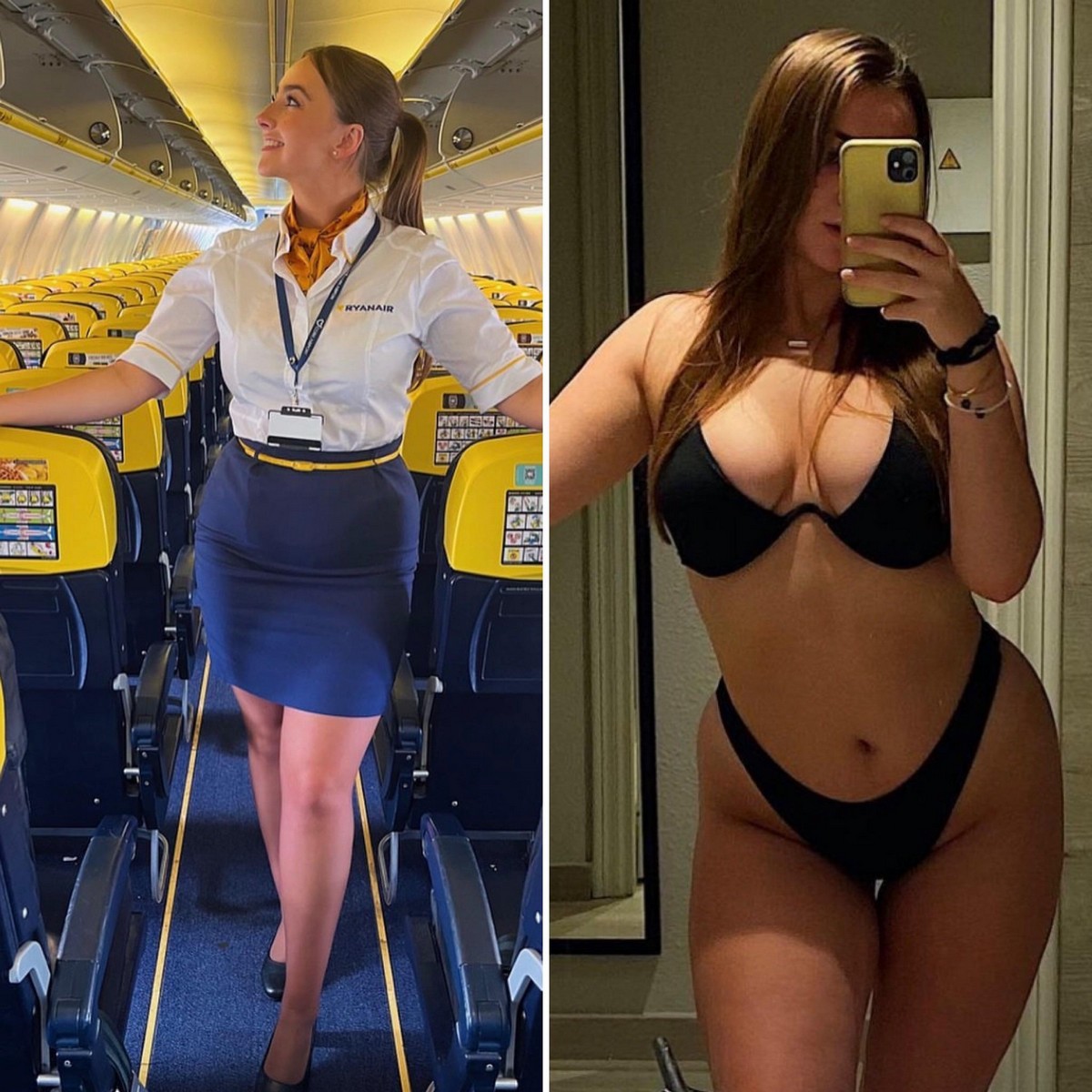 Flight Attendants With And Without Uniform (23 pics)