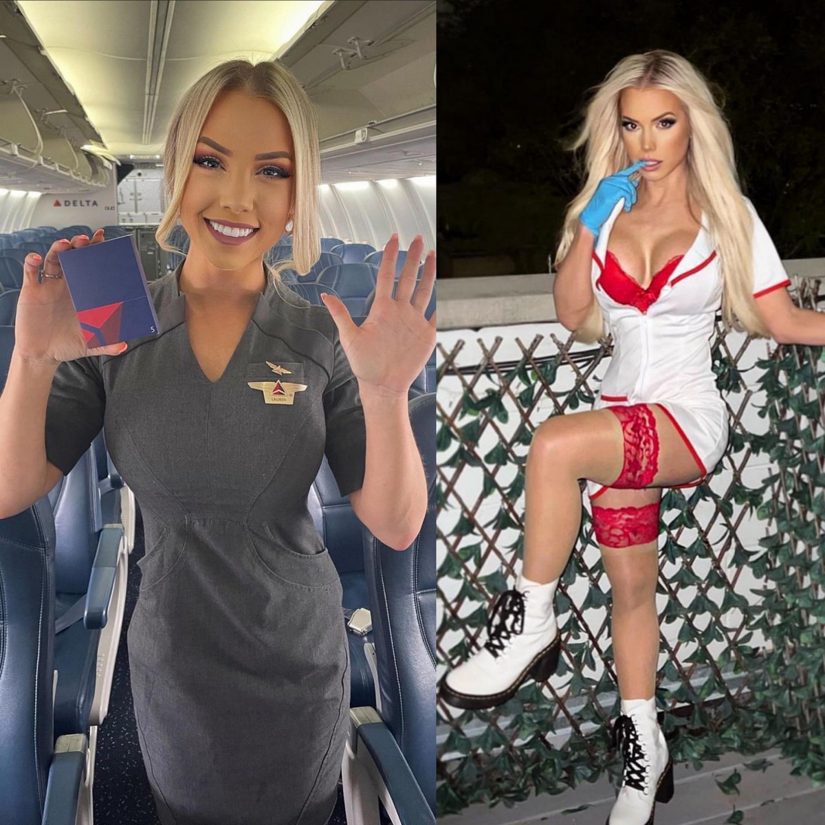 Flight Attendants With And Without Uniform (23 pics)