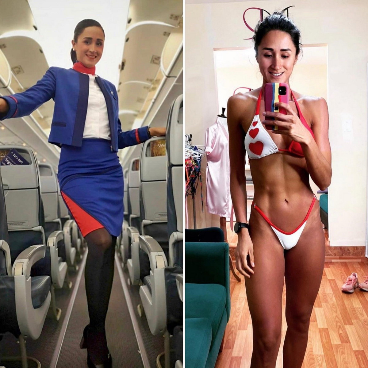 Flight Attendants With And Without Uniform (23 pics)