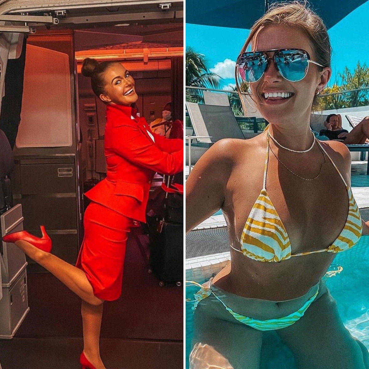 Flight Attendants With And Without Uniform (23 pics)