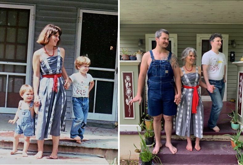 People Repeated Their Photos From The Past (15 pics)