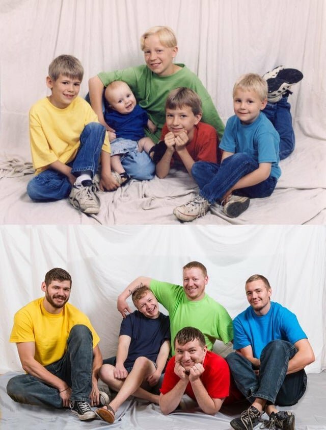 People Repeated Their Photos From The Past (15 pics)