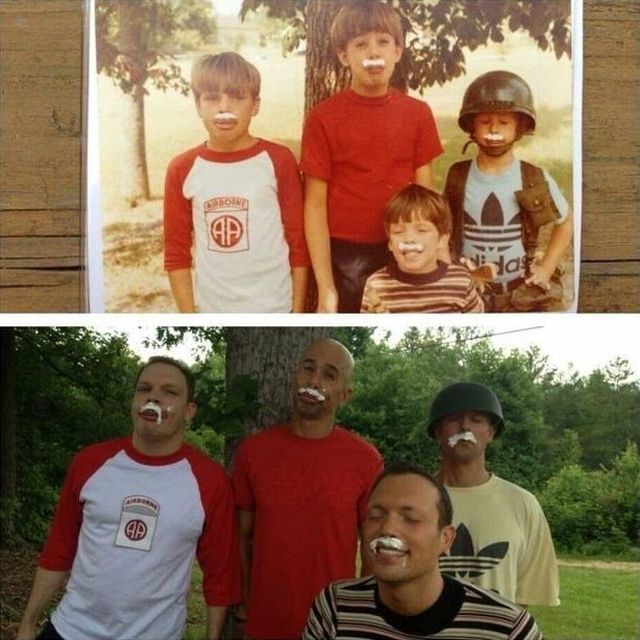People Repeated Their Photos From The Past (15 pics)