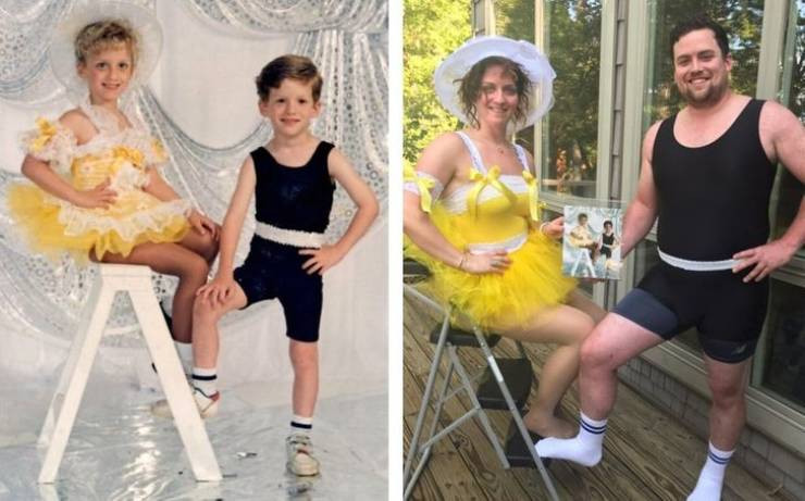 People Repeat Their Photos From The Past (15 pics)