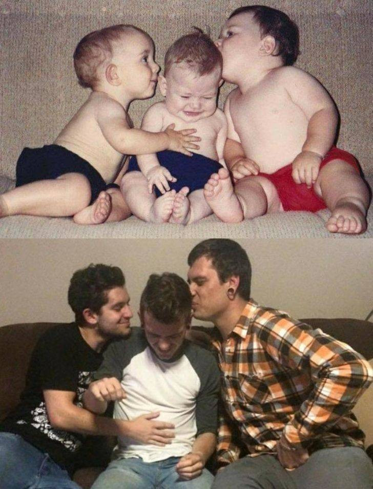 People Repeat Their Photos From The Past (15 pics)
