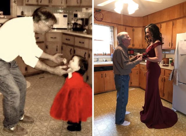 People Recreate Old Photos (19 pics)