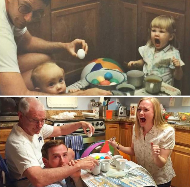People Recreate Old Photos (19 pics)