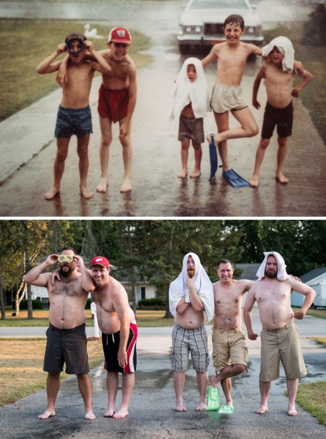 People Recreate Old Photos (19 pics)