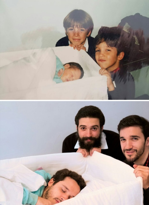 People Recreate Old Photos (19 pics)