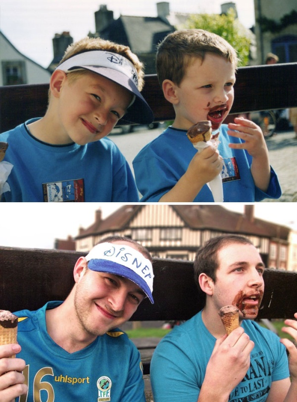 People Recreate Old Photos (19 pics)