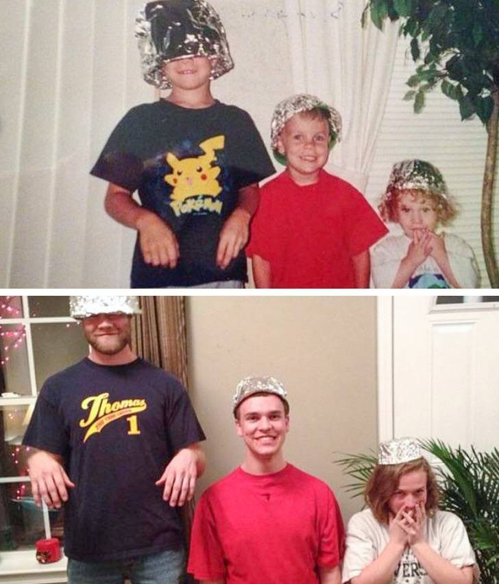 People Repeat Their Photos From The Past (21 pics)