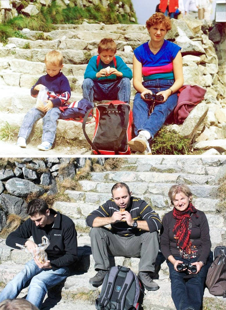 People Repeat Their Photos From The Past (21 pics)