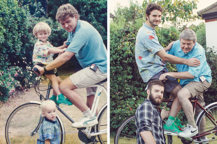 People Repeat Their Photos From The Past (21 pics)
