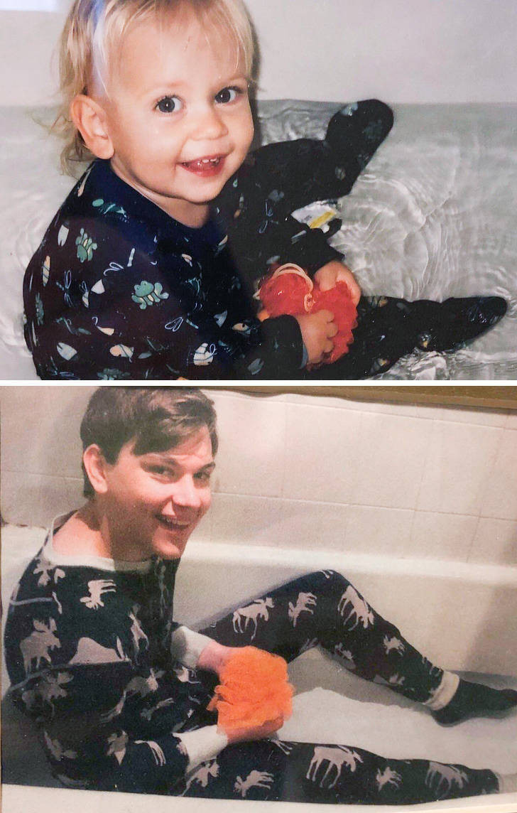 People Repeat Their Photos From The Past (21 pics)