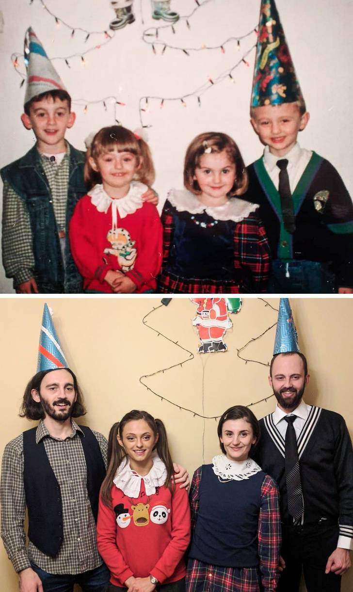 People Repeat Their Photos From The Past (21 pics)