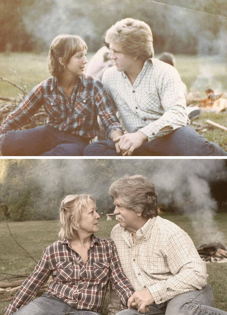 People Repeat Their Photos From The Past (21 pics)